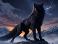 Fenrir - solo, macro feral, nature, mountain, night, looking up, starry sky, fog-mist [mfi_812616].png